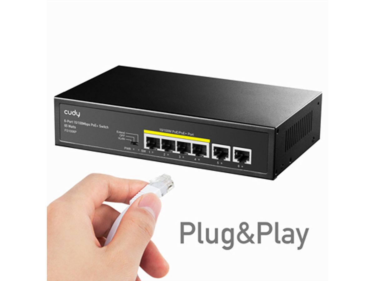 CUDY FS1006P Switch 6 ports 10/100M PoE+ 60W