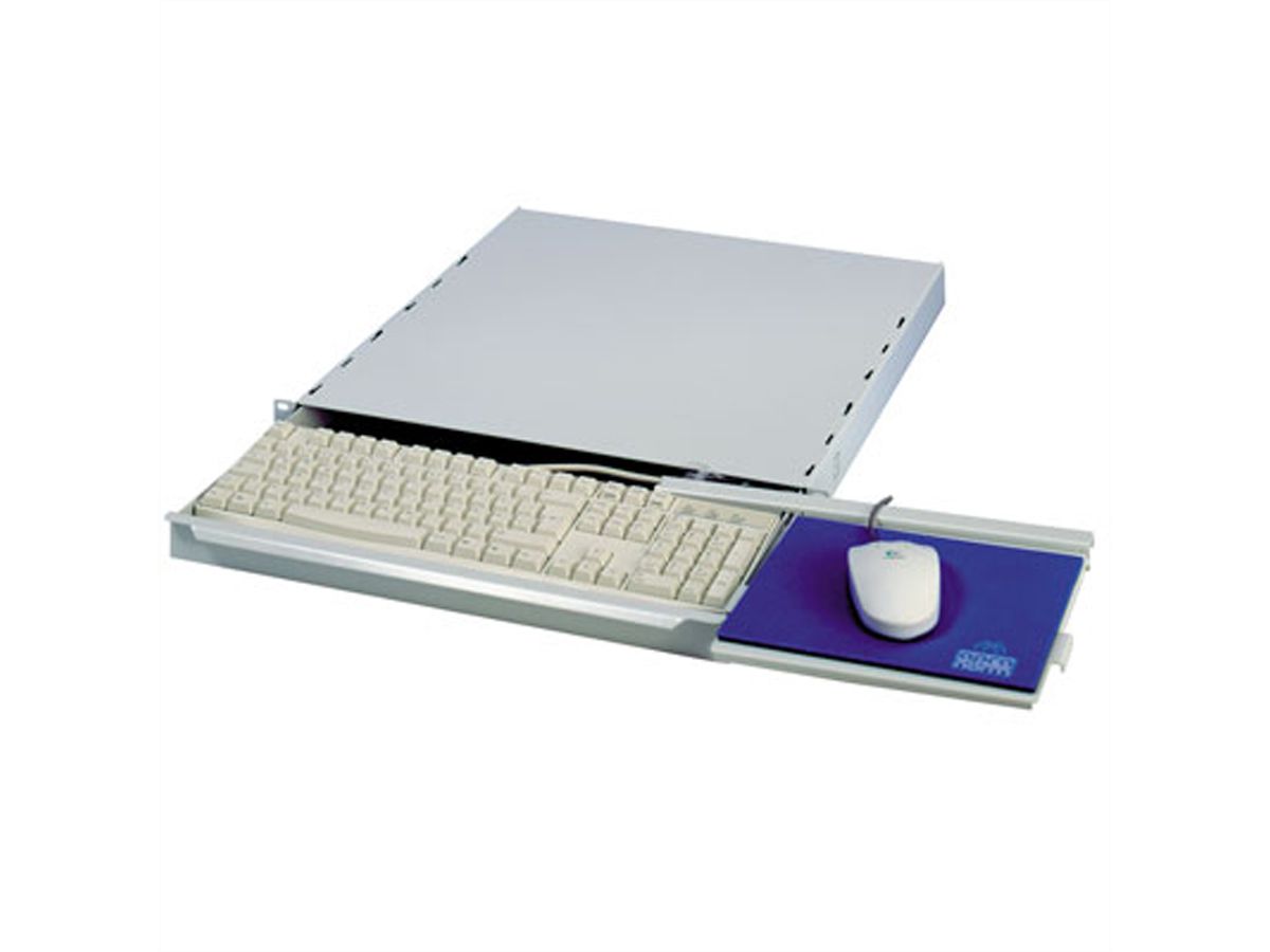 Tiroir clavier 19" 1UH sans clavier, gris clair