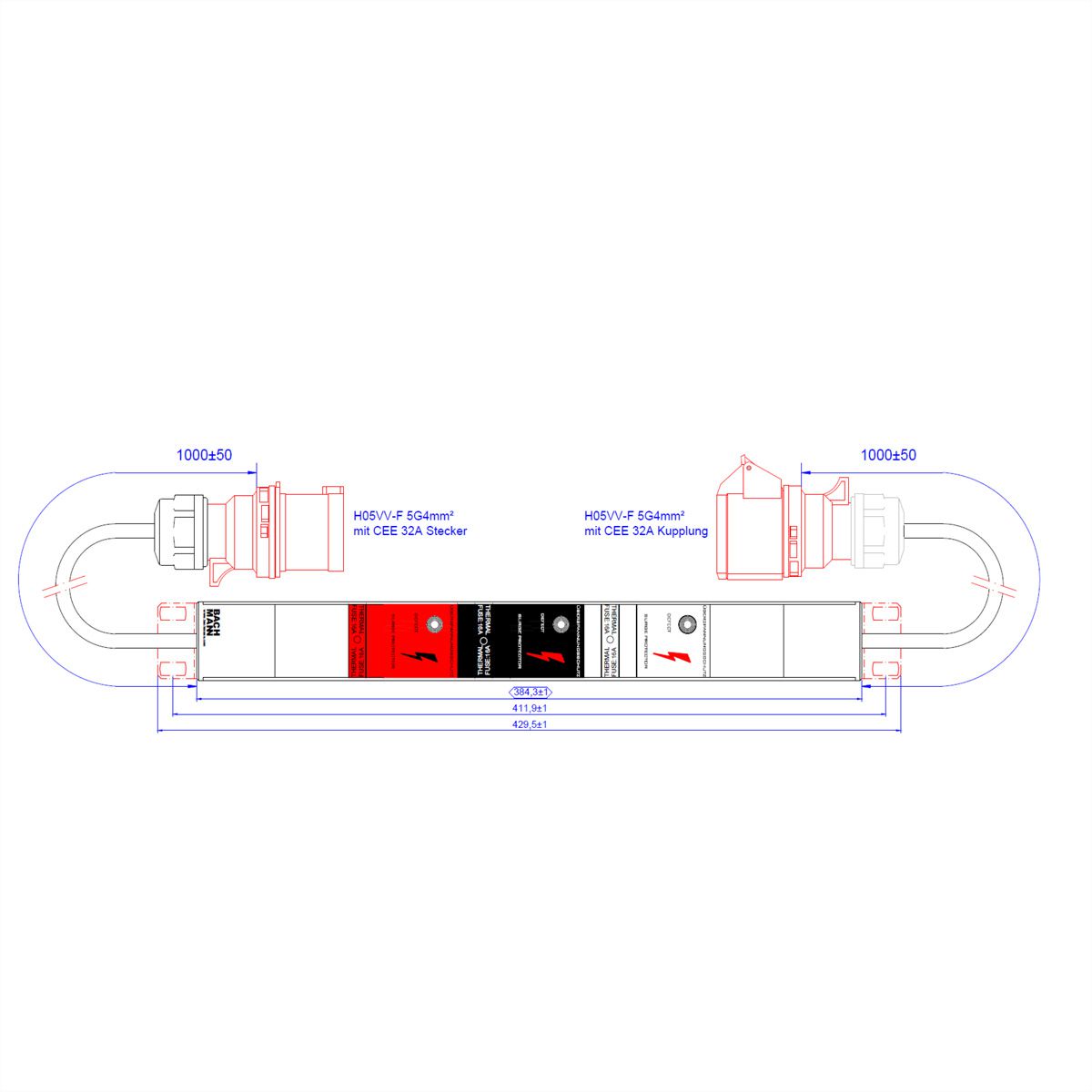 BACHMANN ALU 1U VM 3xSPD sans LED