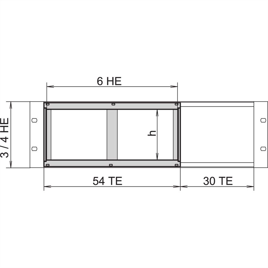 Cage à cartes SCHROFF pour le montage horizontal de cartes, 3 U, 20 CV, rail avant avec lèvre longue