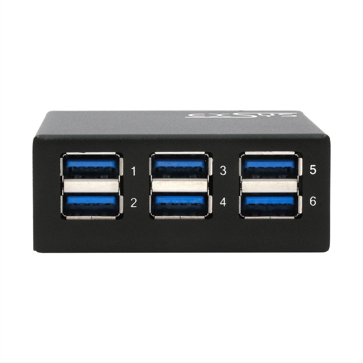 EXSYS EX-11246HMS Hub métallique USB 3.2 Gen 1 à 6 ports