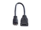 ROLINE Câble HDMI High Speed avec Ethernet, HDMI F - Mini HDMI M, 0,15 m