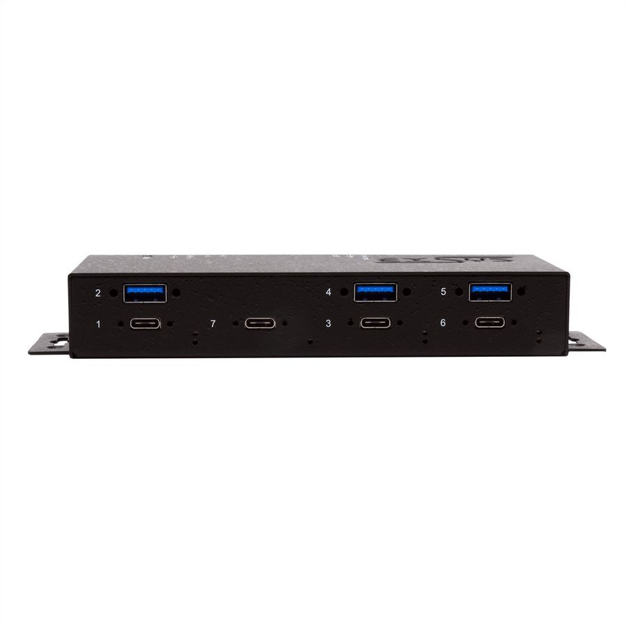 EXSYS EX-1237HMVS Hub USB 3.2 Gen2 à 7 ports, avec 4 x USB-C et 3 x USB-A