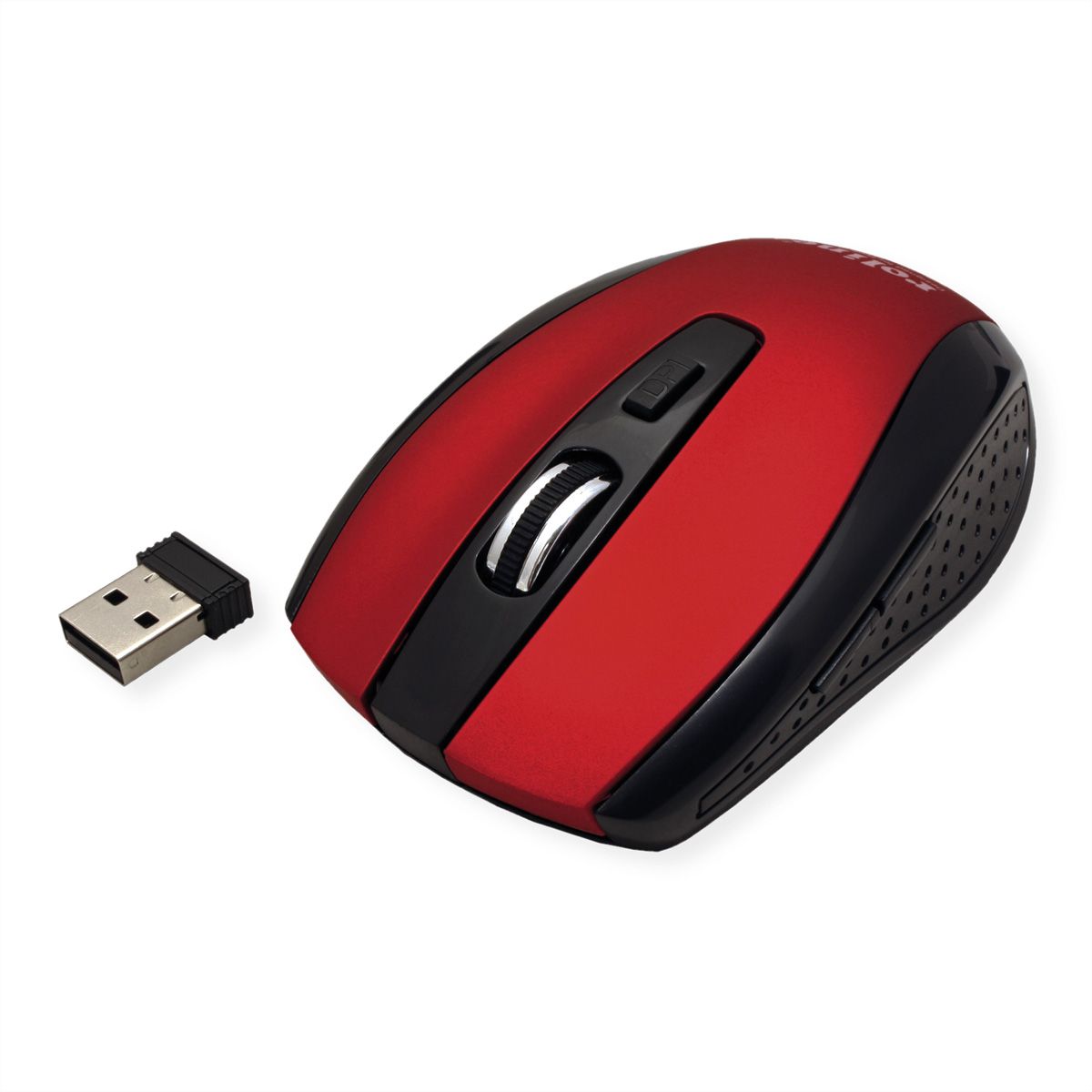 ROLINE Souris optique USB sans fil, rouge/noir