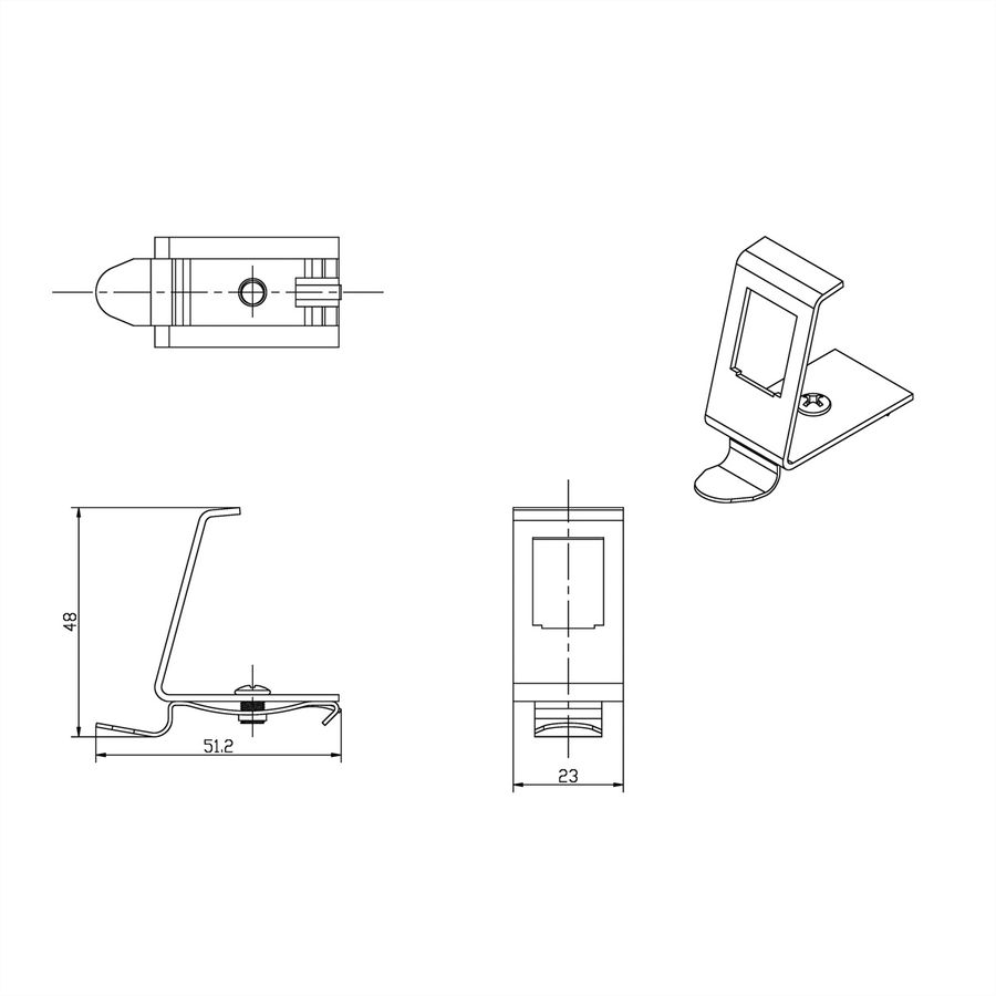 ROLINE Adaptateur pour rail DIN, vide, pour 1 Keystone