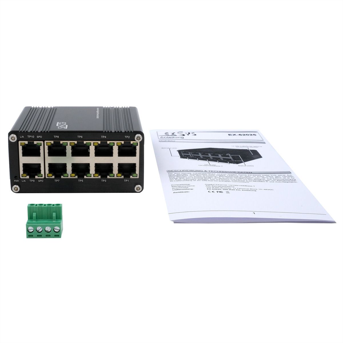 EXSYS EX-62025 Switch Ethernet industriel à 10 ports