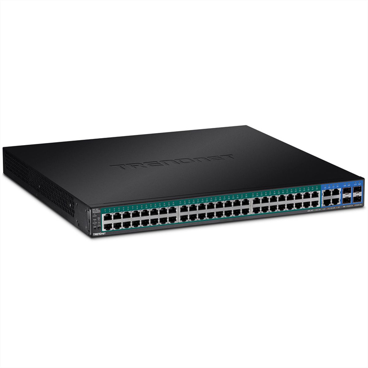 Trendnet TPE-5048WS Switch PoE+ Web smart Gigabit à 52 ports, 48x PoE+ Gigabit, 4x Gigabit partagés (RJ-45 ou SFP)