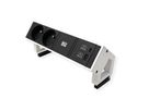 BACHMANN DESK2 2xUTE 1xUSB A/C 22W 0,2m GST18 RAL9010