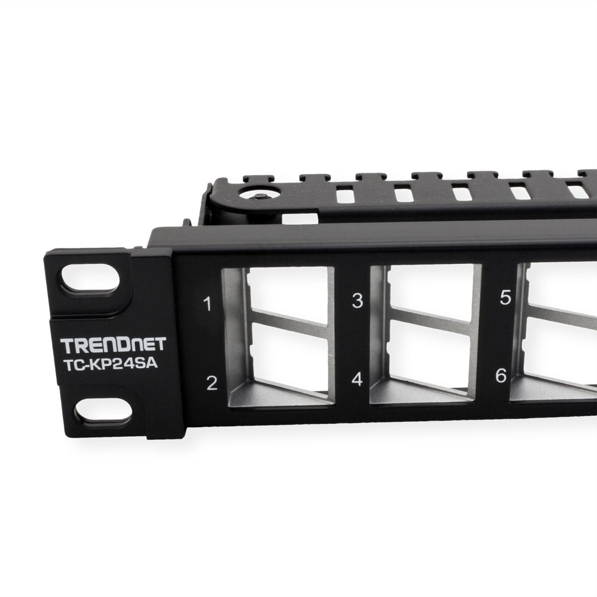 TRENDnet TC-KP24SA Panneau de connexion Keystone blindé 1U angulaire, vierge et à 24 ports