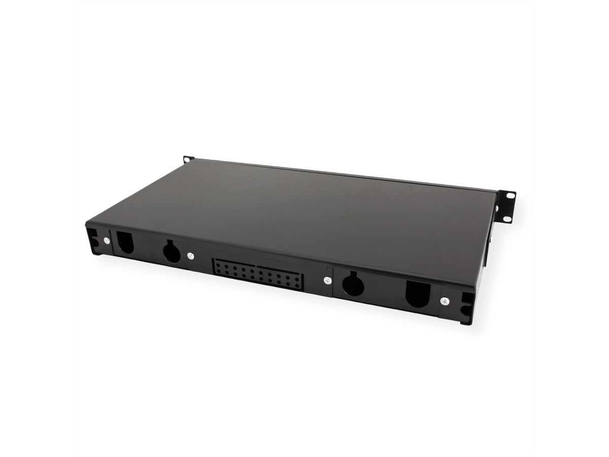 ROLINE Panneau FO 19" vide, 1U, 16 ports, pour Keystones FO, noir