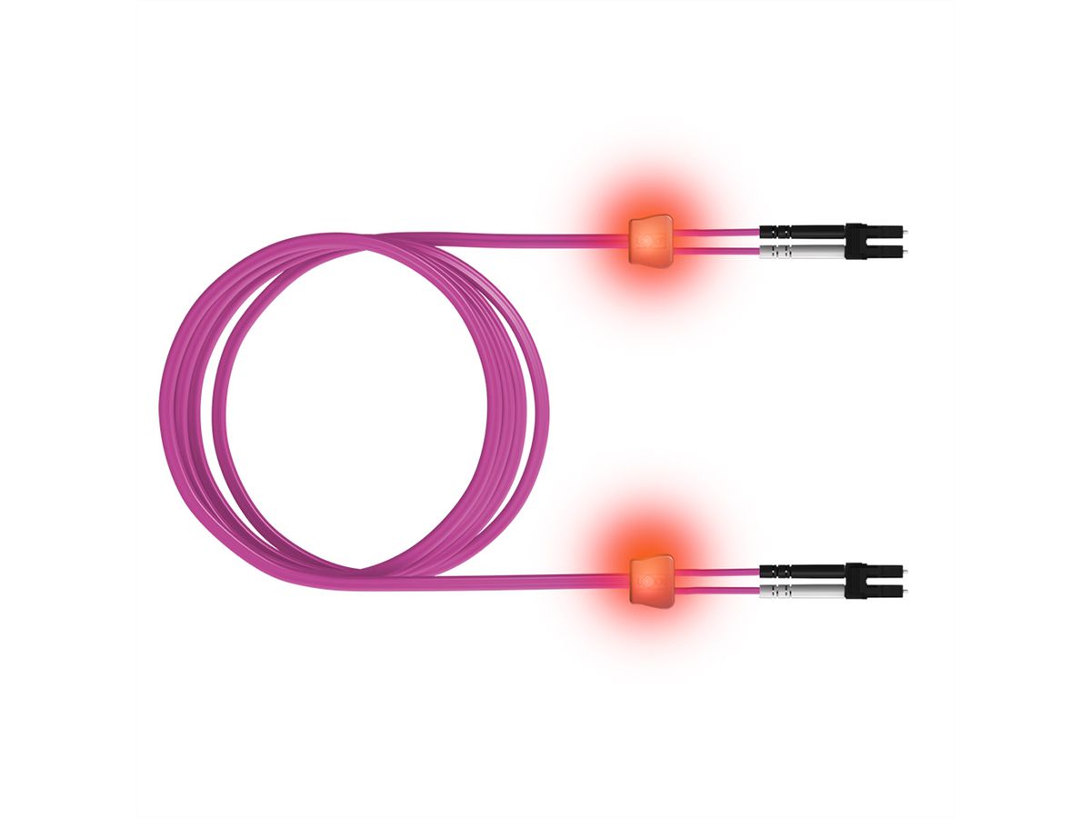 saCon Câble FO duplex 50/125µm OM4, LC/LC, violet, 1 m