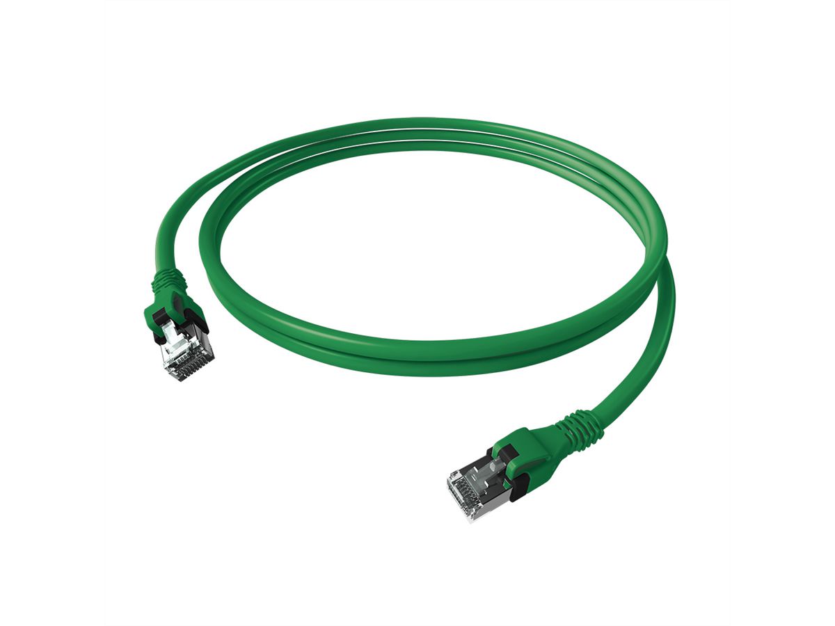 Cordon EasyLan DualBoot PushPull IP20, Cat.6A (Classe EA), S/FTP, vert, 0,5 m