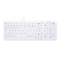 CHERRY MEDICAL KEY Clavier lavable compact avec pavé numérique, USB, blanc, IP68, MIS-D, VESA 75x75