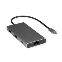 VALUE Station d'accueil USB type C, HDMI+DP, 4K60, 3x US3.2Gen1 (1x C + 2x A), 1x PD, 1x RJ45