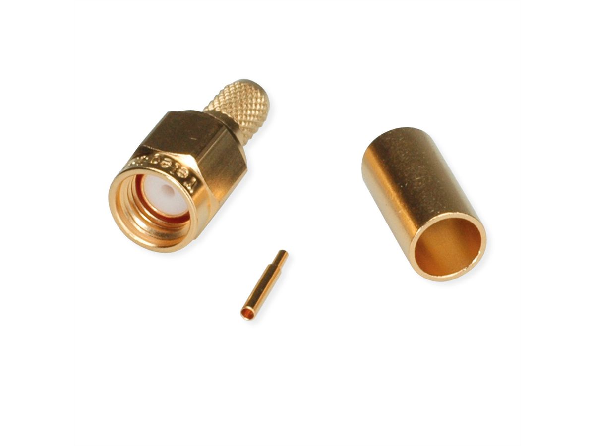 TELEGÄRTNER Connecteur à sertir SMA pour RG-58C/U, connexion à souder/sertir plaquée or