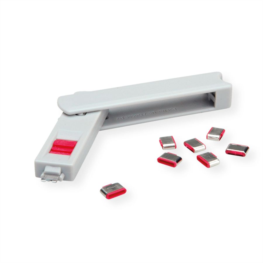 ROLINE Set Bloqueur de port USB Type C, 1x verrouillage et 1x clé