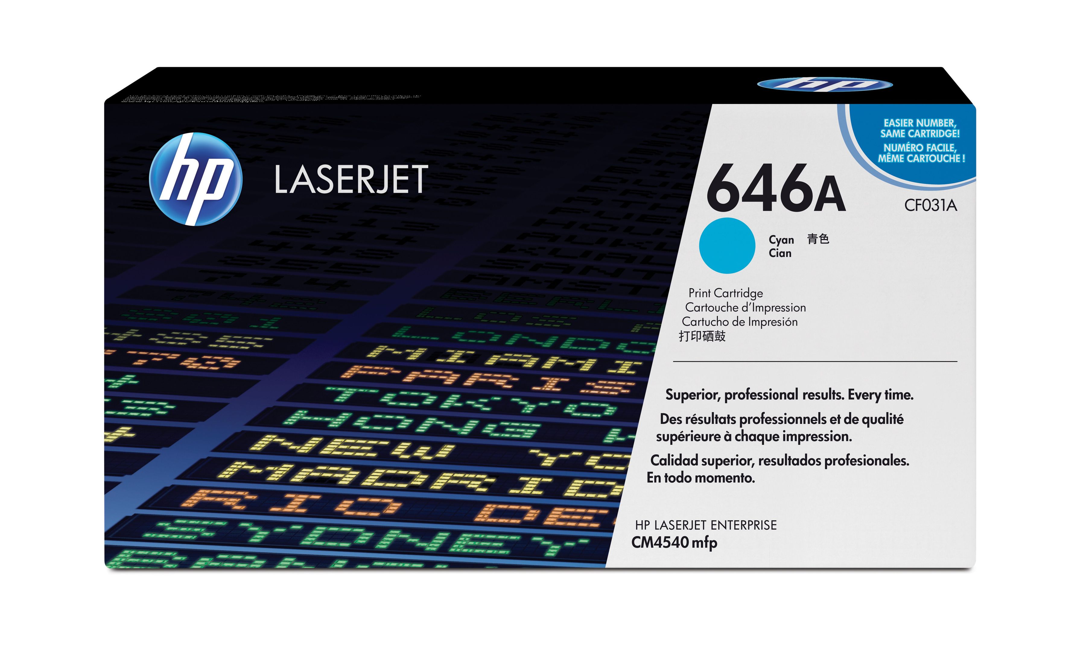 HP 646A toner LaserJet cyan authentique