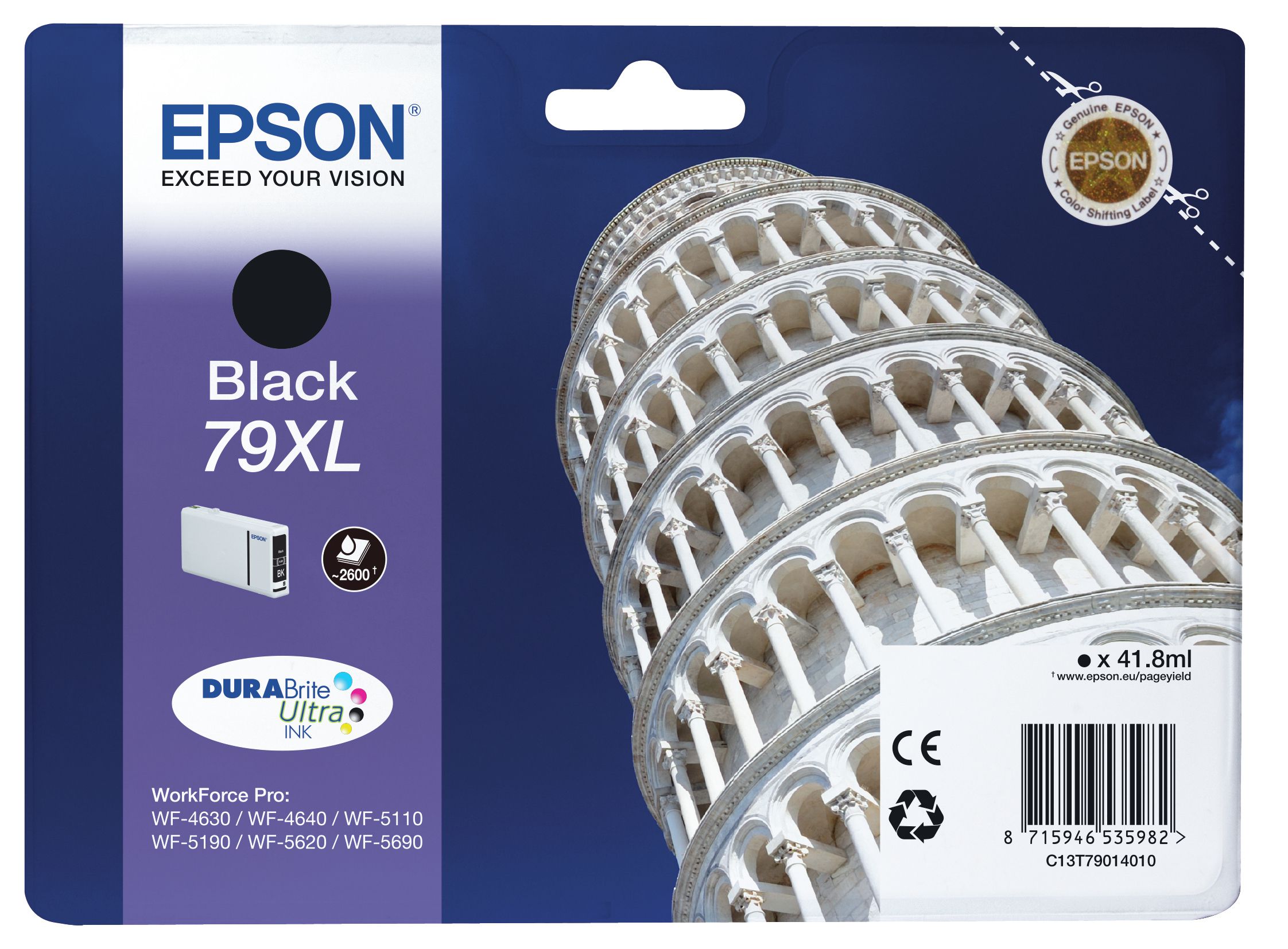 Epson Encre Noire "Tour de Pise" XL (2 600 p)
