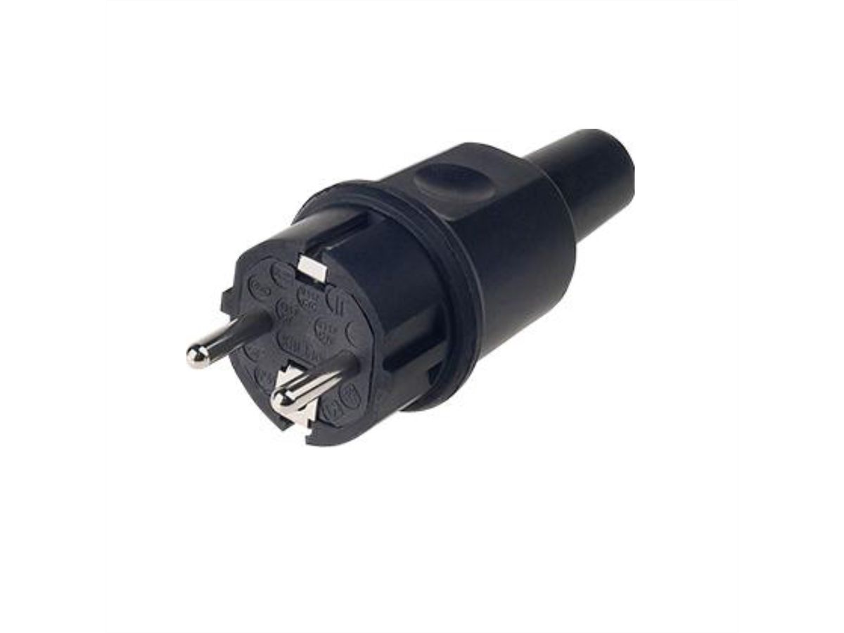 BACHMANN Fiche en caoutchouc plein, IP44, noire