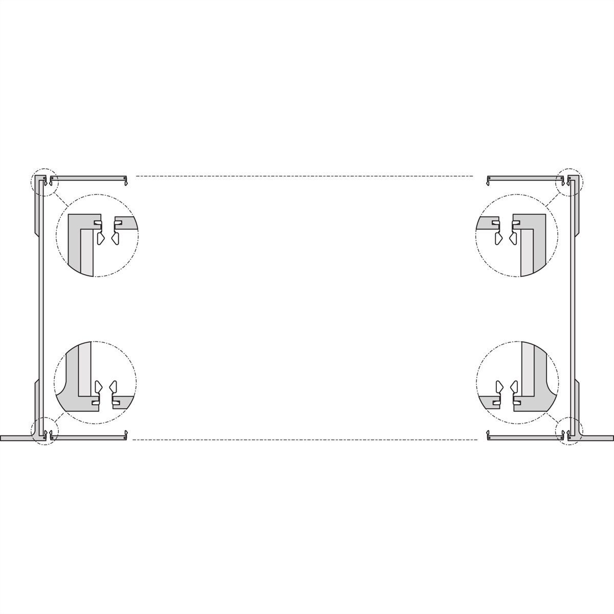 SCHROFF EuropacPRO 19" Support pour joint en acier inoxydable, Type F, 4 U