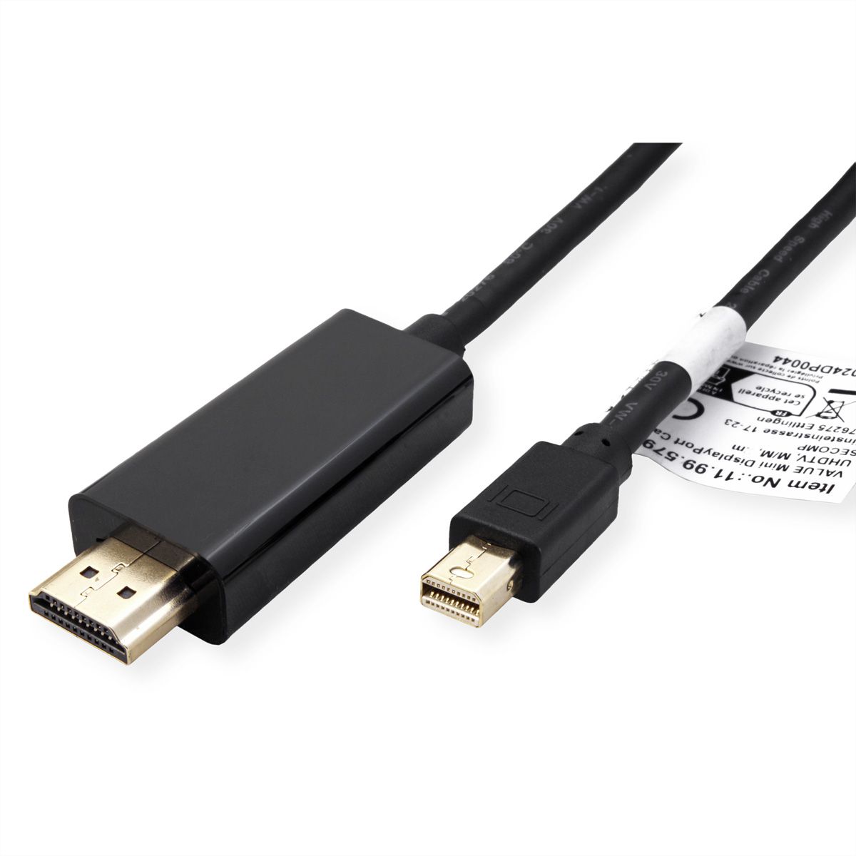 VALUE Mini DisplayPort Câble, Mini DP - UHDTV, M/M, noir, 3 m