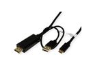 ROLINE Câble adaptateur type C - HDMI + USB A, M/M, 1 m
