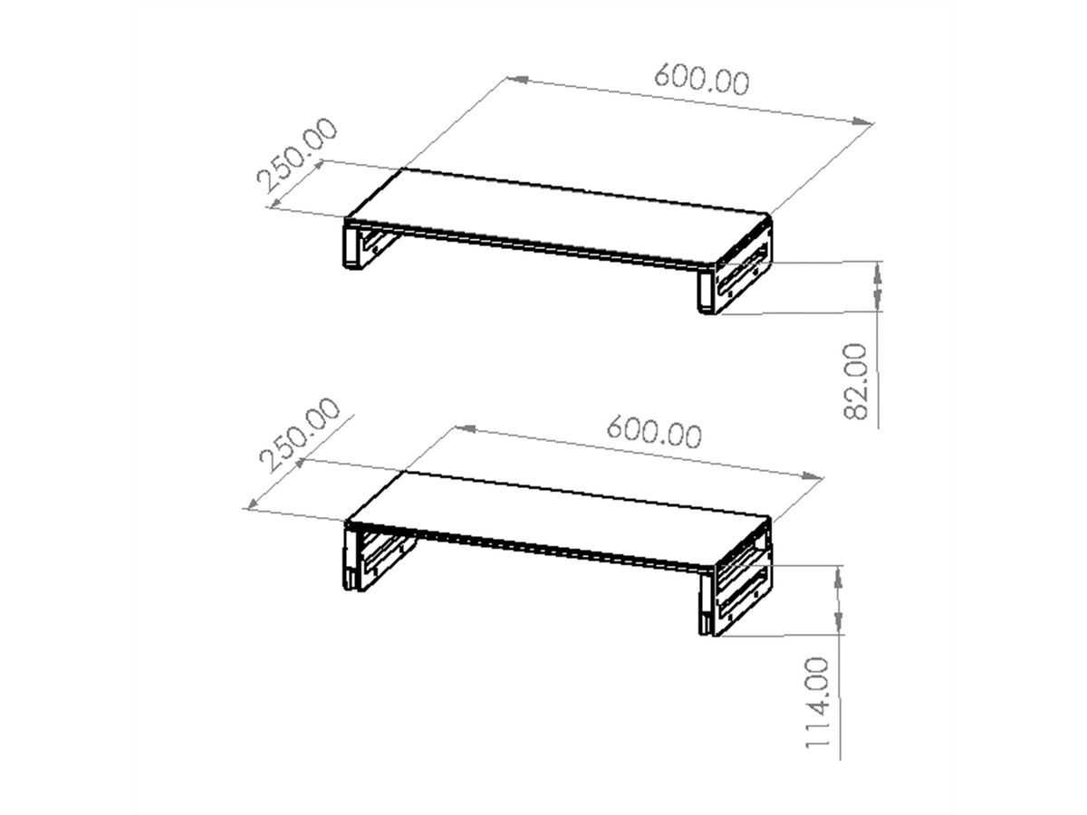 VALUE Support pour écran / ordinateur portable, réglable en hauteur, noir