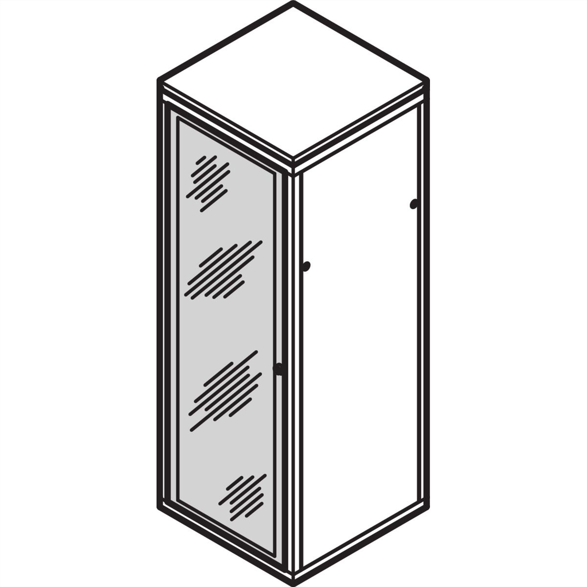 SCHROFF Eurorack Porte Vitrée Avec Verre Acrylique, RAL 7021, 43 U 600W