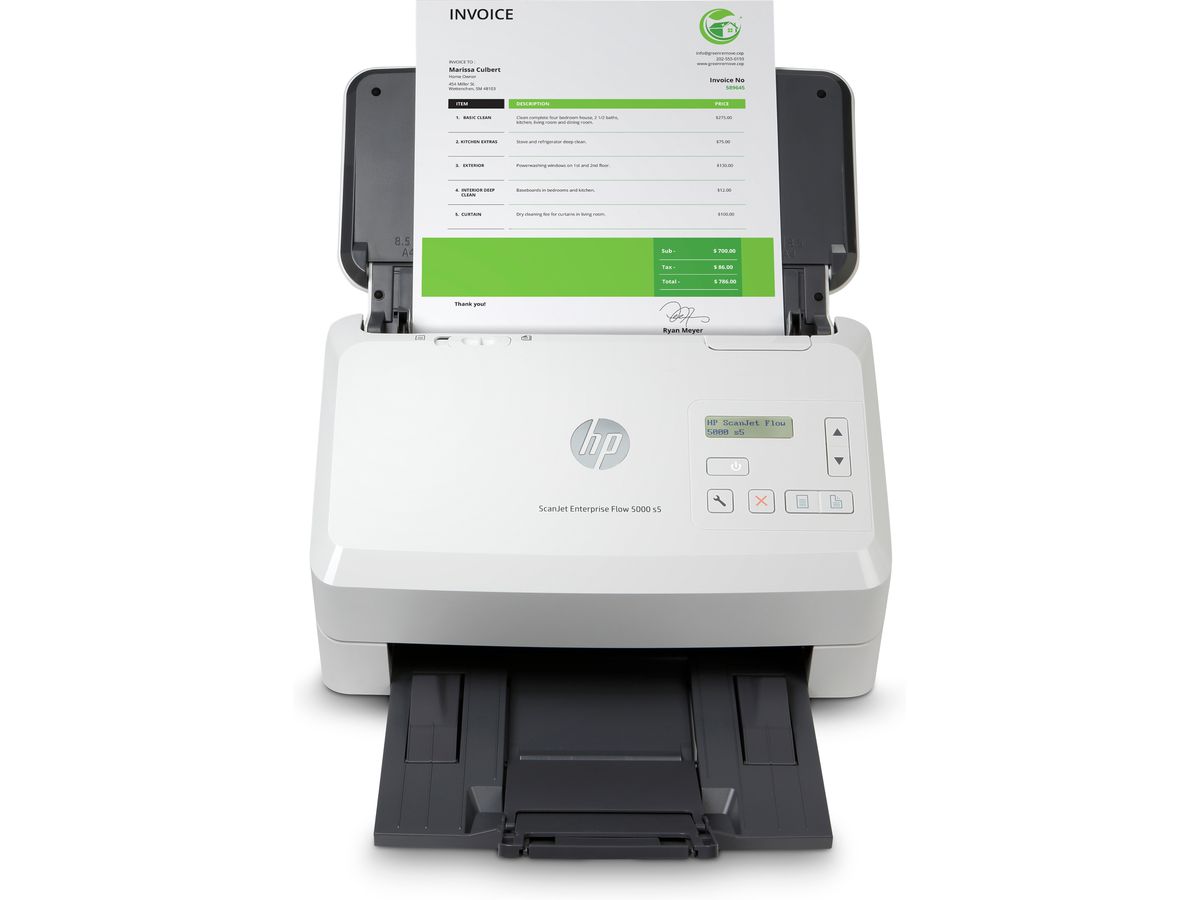 HP Scanjet Enterprise Flow 5000 s5 Alimentation papier de scanner 600 x 600 DPI A4 Blanc
