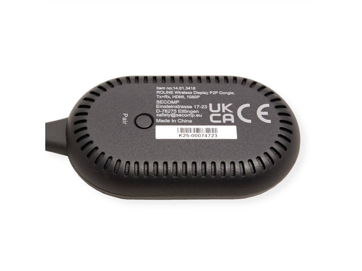 ROLINE Kit de dongle d'affichage P2P sans fil, Tx+Rx, HDMI, 1080p , 20 m