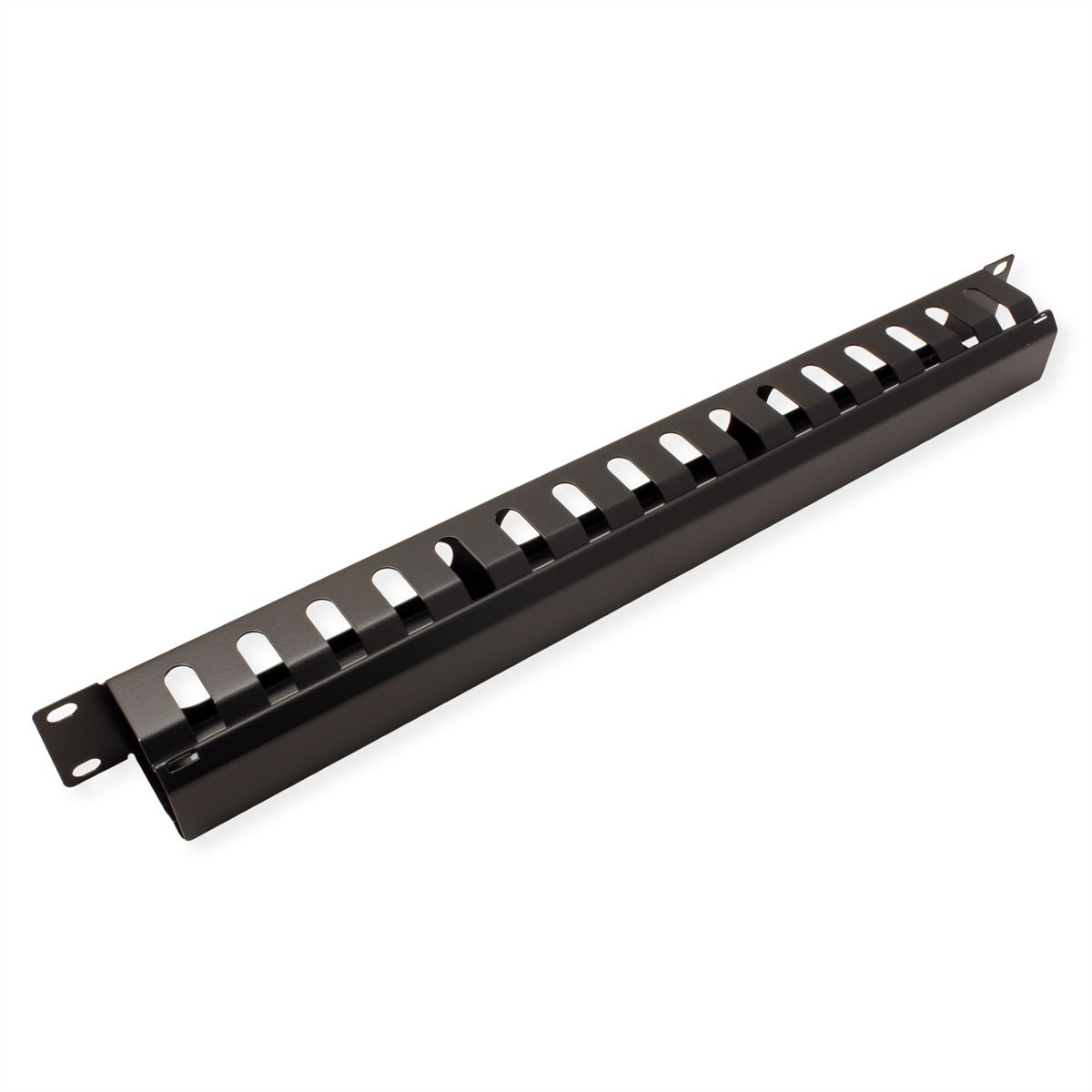 VALUE Plaque 19", 1 UH avec canal de rangement 40 x 40 mm, noir