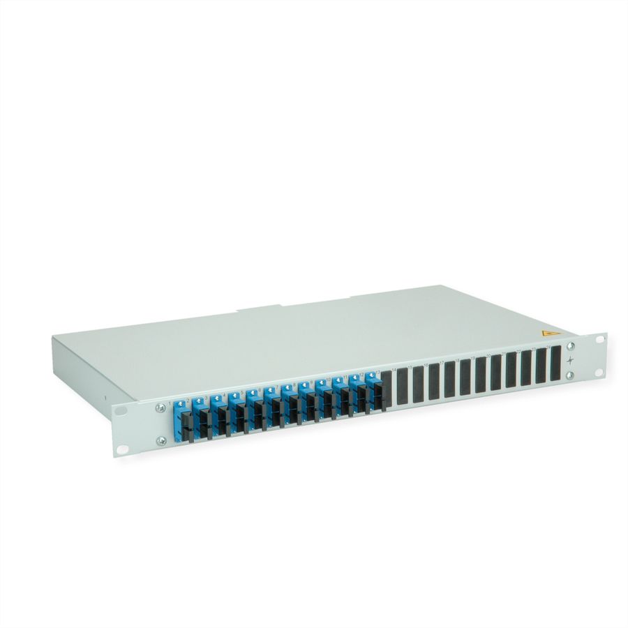 TELEGÄRTNER BASIS eco Panneau FO avec coupleurs et pigtails, 12x SC Duplex, bleu, OS2 PC, Grade C