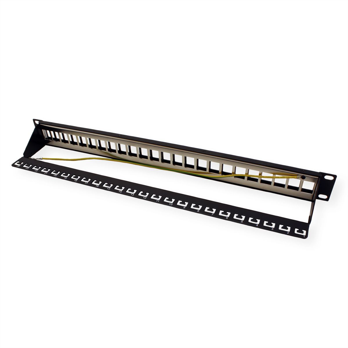 ROLINE Panneau de brassage 19" pour Keystone, 24 ports blindés, noir