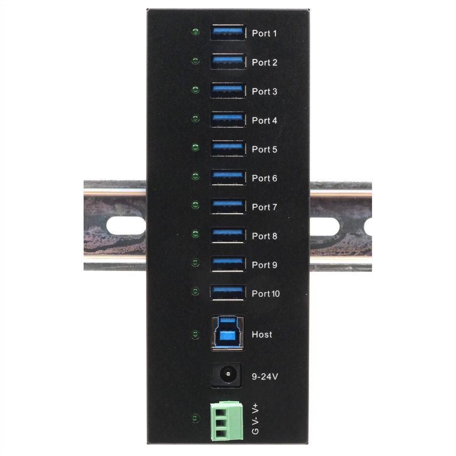 EXSYS EX-11230HMS HUB 10 ports USB 3.2 Gen 1 Din-Rail Kit et mur VIA VL811+ Chipset