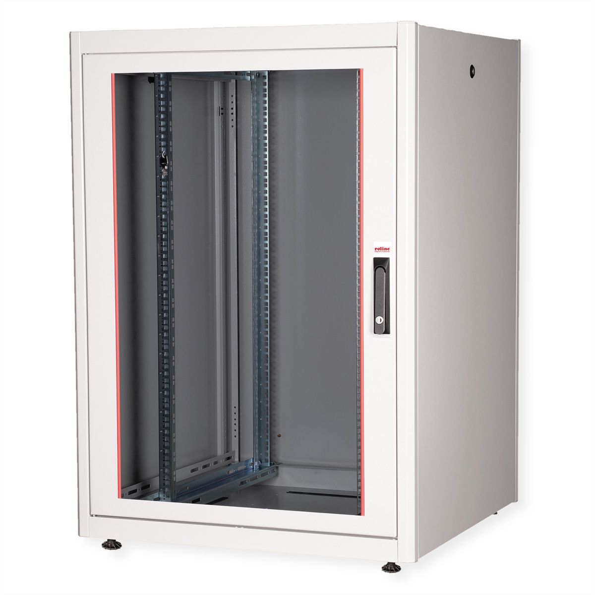 ROLINE 19" Baie réseau Basic 22U, 800x800 LxP Porte verre gris