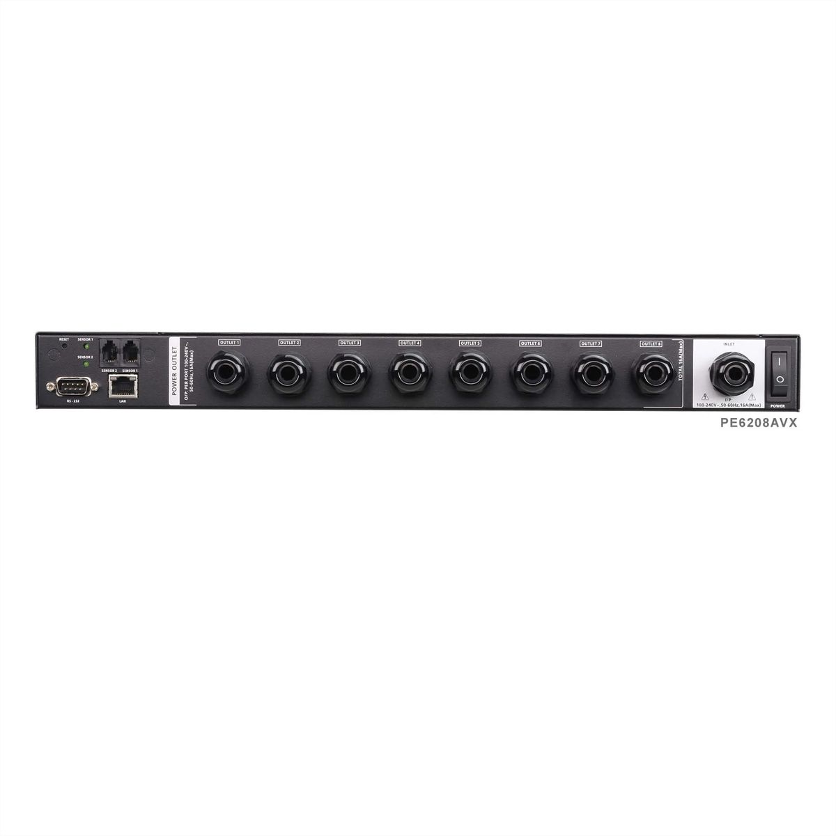 ATEN  PE6208AV Unité PDU 1U éco à 8 prises de sortie, 8xC13 16A
