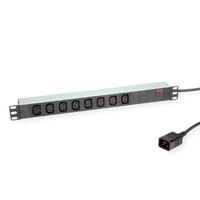ROLINE Multiprise 19", 8 prises C13 - C20 M, argent, 2 m