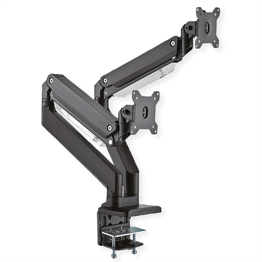 ROLINE Support double LCD à gaz, 5 axes de rotation, max. 15 kg, jusqu'à 35 pouces