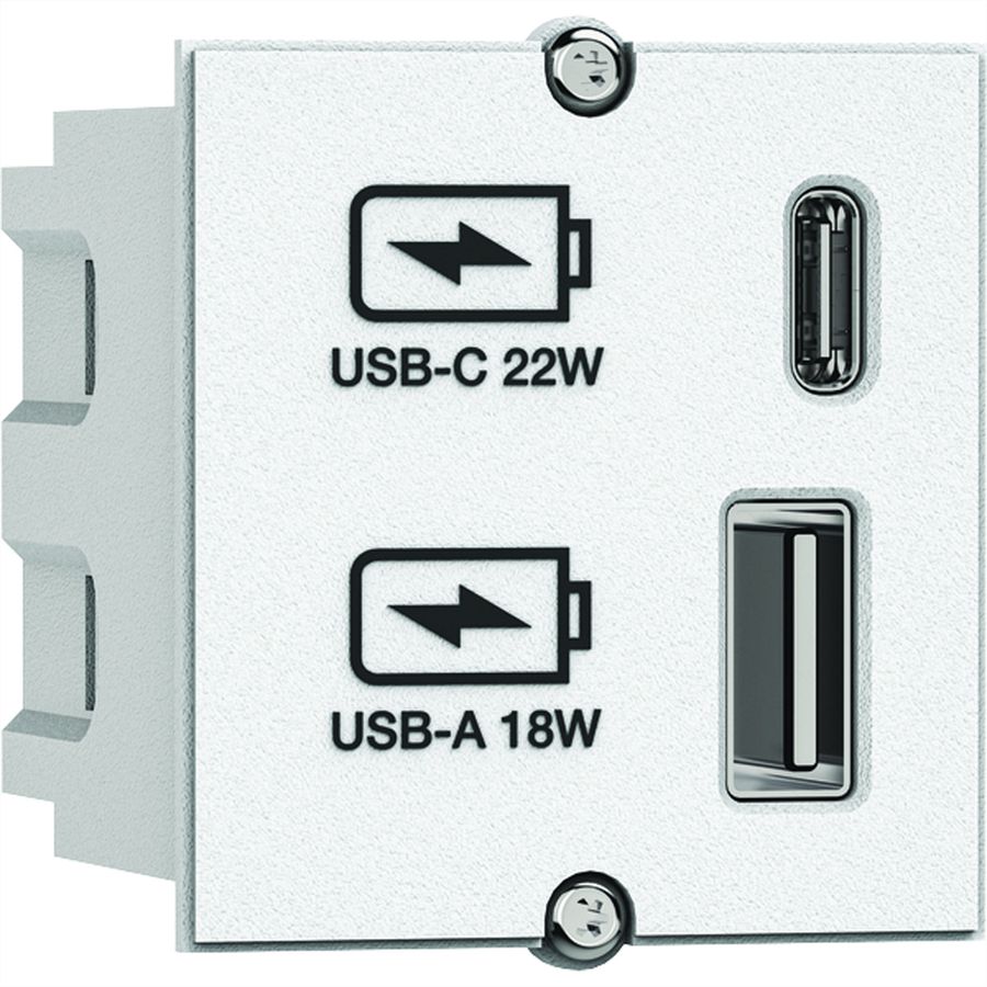 BACHMANN USB A/C 22Watt Charger CM blanc, blanc