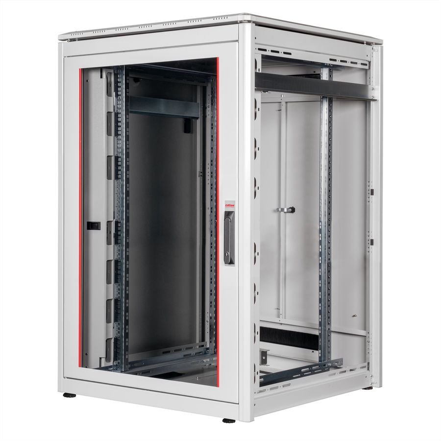 ROLINE 19" Baie réseau Pro 22U, 800x800 LxP Porte verre gris