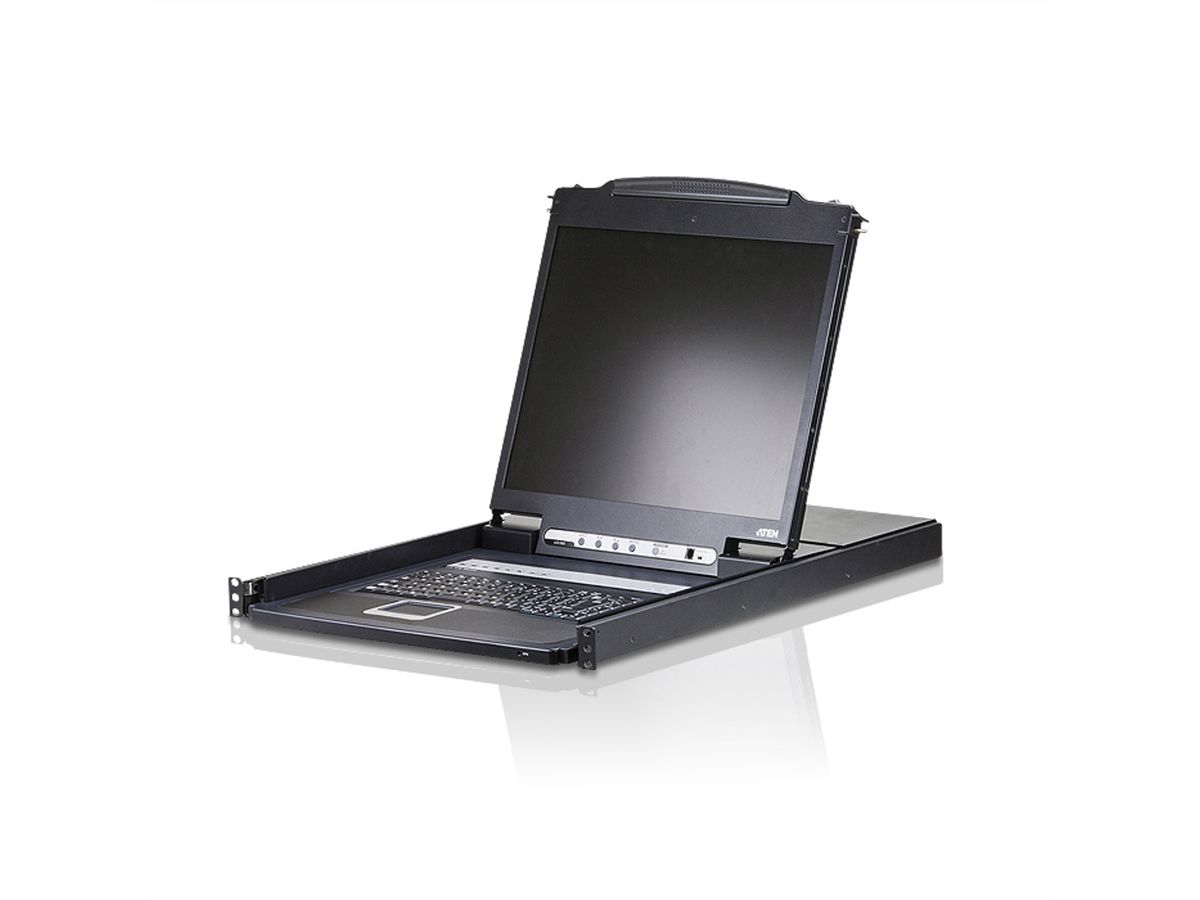 ATEN CL1308N Commutateur KVM, 48cm TFT, VGA, PS/2-USB, 8 ports, US-Layout