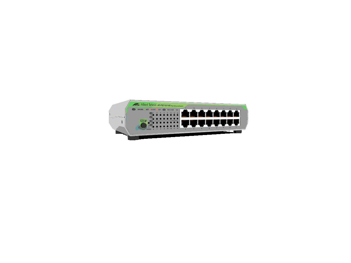 Allied Telesis FS710/16E Non-géré Fast Ethernet (10/100) 1U Vert, Gris