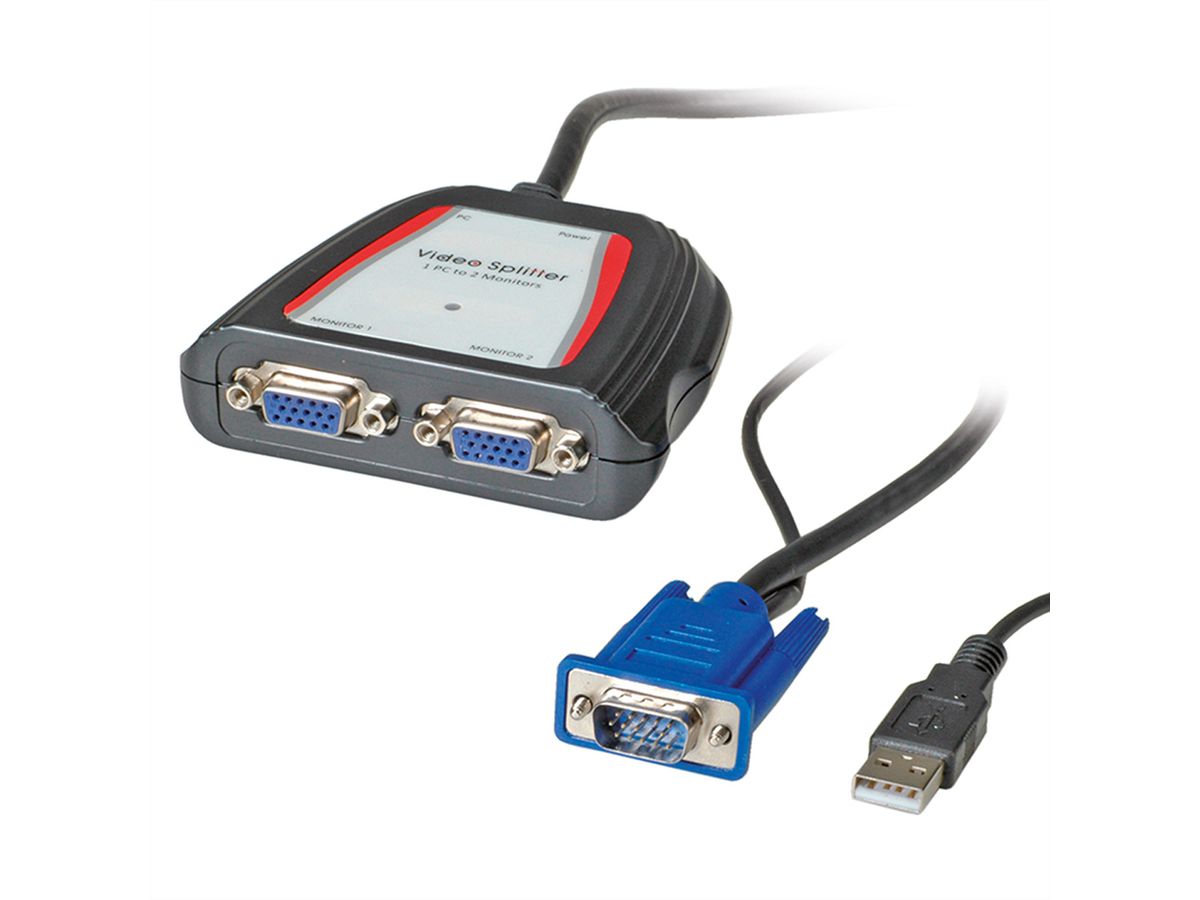 VALUE Distributeur vidéo portable, 2 ports, 250MHz