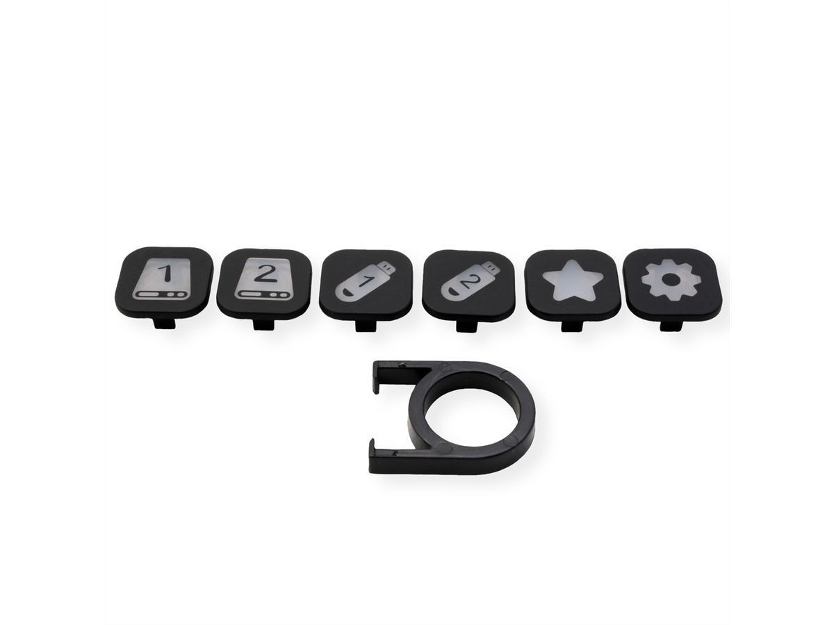 ROLINE Hub USB 3.2 Gen 1, 7 ports, prise type A, boutons interchangeables