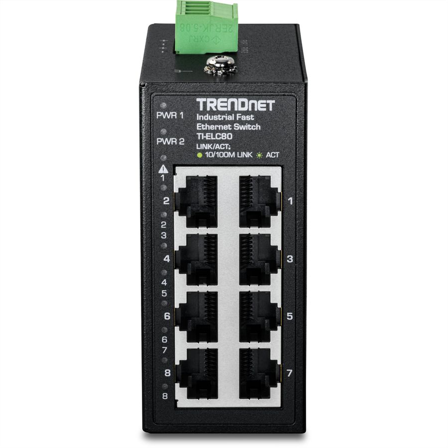 TRENDnet TI-ELC80 Mini switch industriel rail DIN, Fast Ethernet à 8 ports