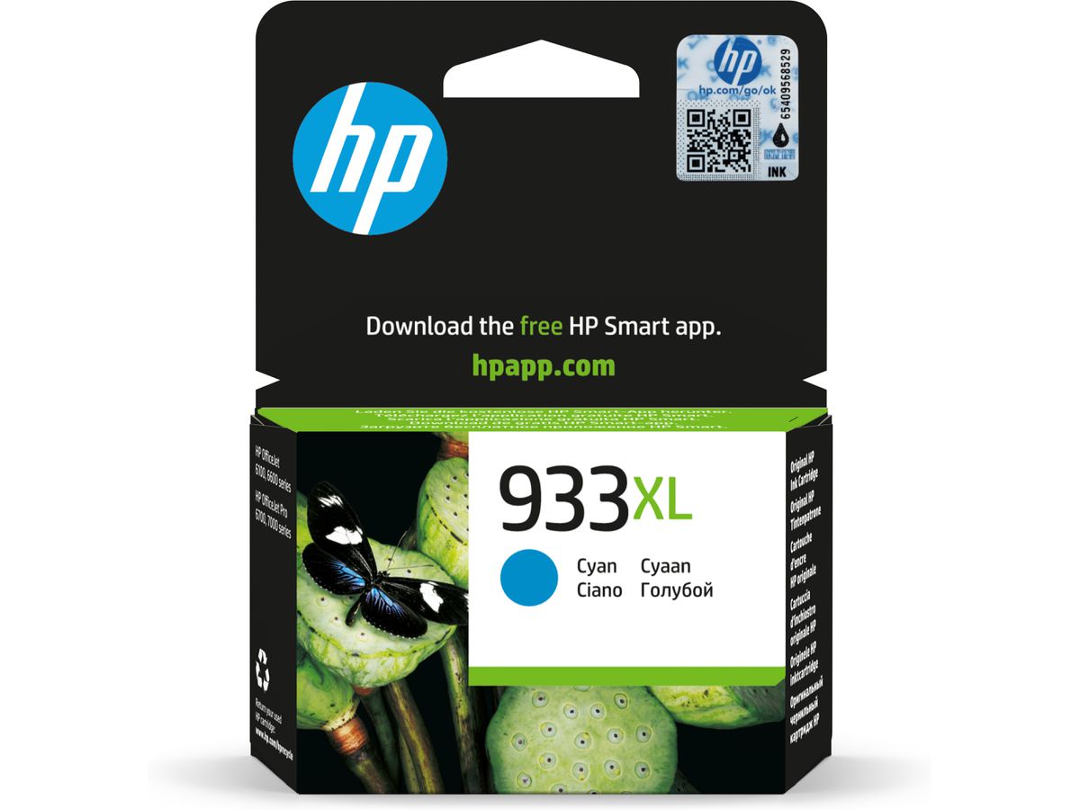 HP 933XL cartouche d'encre cyan grande capacité authentique