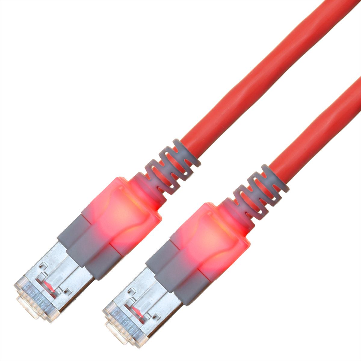 Cordon EasyLan DualBoot LED Cat.6 (Classe E) S/FTP, LSOH, rouge, 5 m