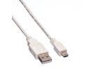 VALUE Câble USB 2.0, type A - mini 5-broches, blanc, 1,8 m