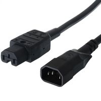 BACHMANN Câble d'alimentation C14 mâle - C15 femelle, noir, 1 m