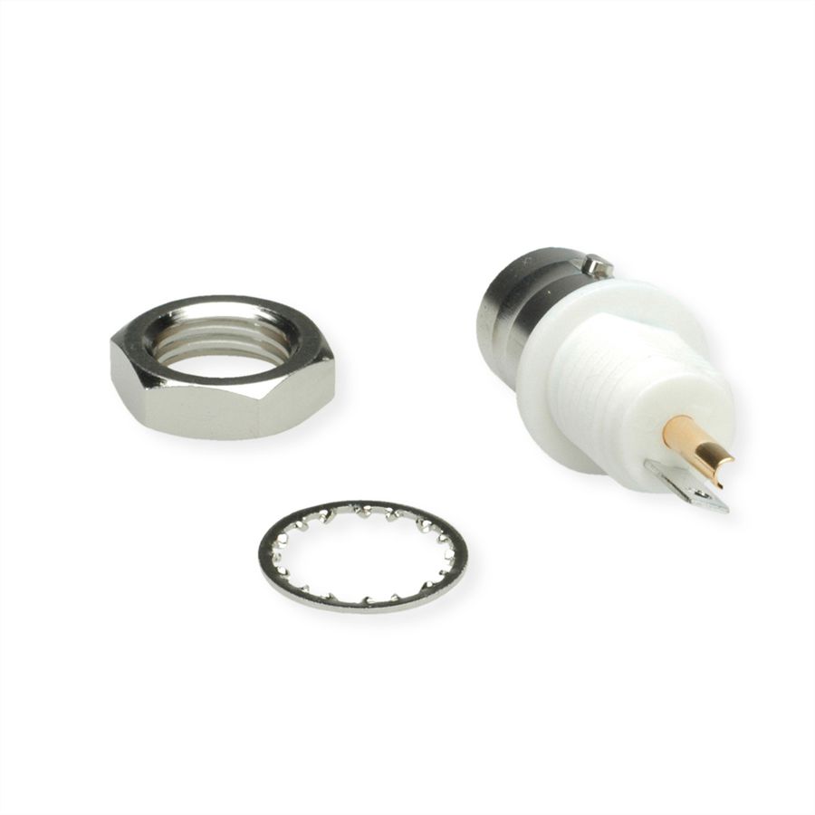 TELEGÄRTNER Prise BNC encastrée 50 Ohms, avec bride isolante blanche